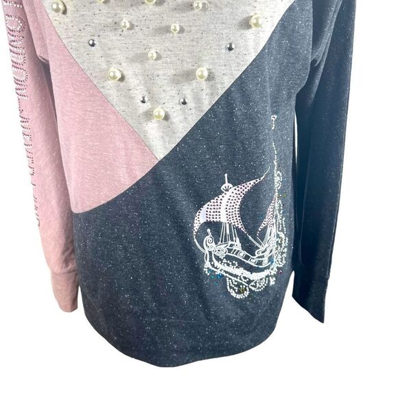 Rare! Disney Parks Peter pans London to Neverland Embellished Turtleneck Top - Picture 8 of 11